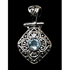 Topaz Indian Silver Pendant - Indian Jewelry Topaz Indian Silver Pendant - Indian Jewelry