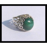 Indian silver jewelry - Indian Malachite Ring