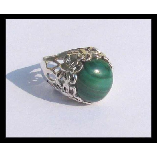 Indian silver jewelry - Indian Malachite Ring,Indian Rings