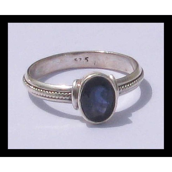 Bijoux indiens - Bague indienne Saphir d eau (Iolite),Bagues indiennes