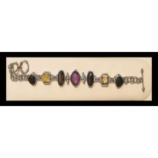 Bijoux indiens - Bracelet indien Améthyste, Citrine, Onyx, Quartz Fumé Bijoux indiens - Bracelet indien Améthyste, Citrine, Onyx, Quartz Fumé