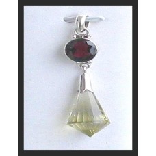 Bijoux indiens - Pendentif indien Grenat et Citrine Bijoux indiens - Pendentif indien Grenat et Citrine