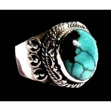 Turquoise - Bague indienne argent Turquoise - Bijoux Inde Turquoise - Bague indienne argent Turquoise - Bijoux Inde
