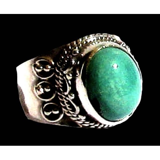 Turquoise - Bague indienne argent Turquoise - Bijoux Inde,Bagues hommes avec Pierre