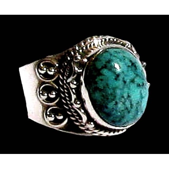 Turquoise - Bague indienne argent Turquoise - Bijoux Inde,Bagues hommes avec Pierre