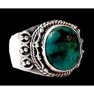 Turquoise - Bague indienne argent Turquoise - Bijoux Inde