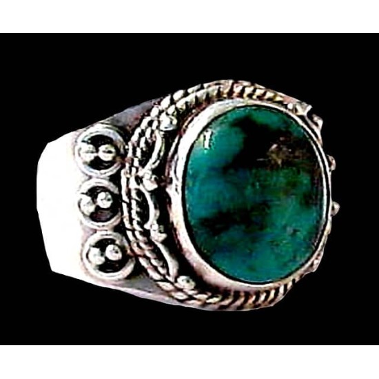 Turquoise - Bague indienne argent Turquoise - Bijoux Inde,Bagues hommes avec Pierre