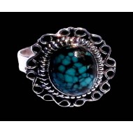 Turquoise - Bague indienne argent Turquoise - Bijoux Inde