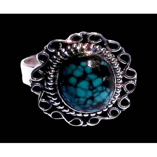 Turquoise - Bague indienne argent Turquoise - Bijoux Inde,Bagues indiennes