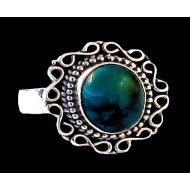 Turquoise - Bague indienne argent Turquoise - Bijoux Inde