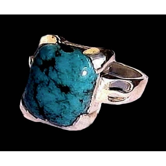 Turquoise - Bague indienne argent Turquoise - Bijoux Inde,Bagues hommes avec Pierre