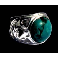 Turquoise - Bague indienne argent Turquoise - Bijoux Inde