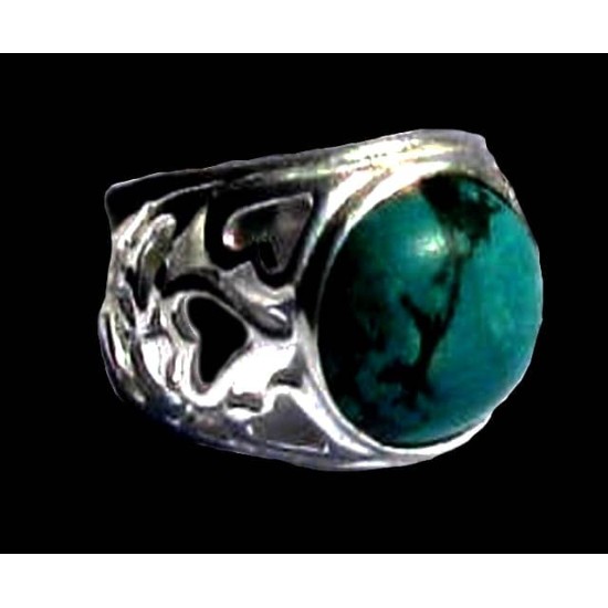 Turquoise - Bague indienne argent Turquoise - Bijoux Inde,Bagues hommes avec Pierre