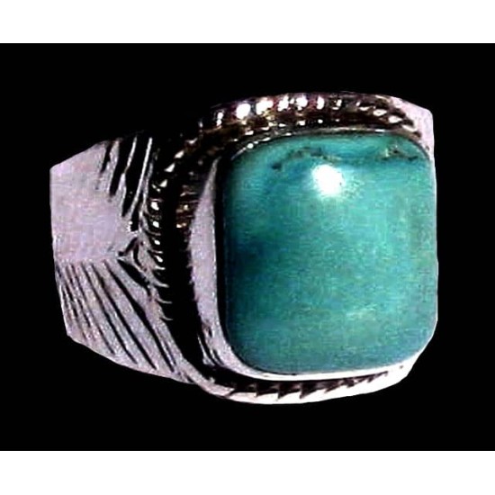 Turquoise - Bague indienne argent Turquoise - Bijoux Inde,Bagues hommes avec Pierre