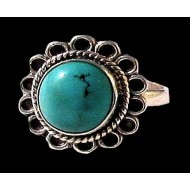 Turquoise - Bague indienne argent Turquoise - Bijoux Inde