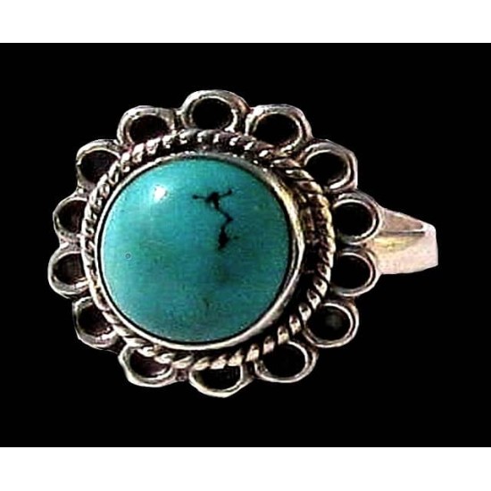 Turquoise - Bague indienne argent Turquoise - Bijoux Inde,Bagues indiennes