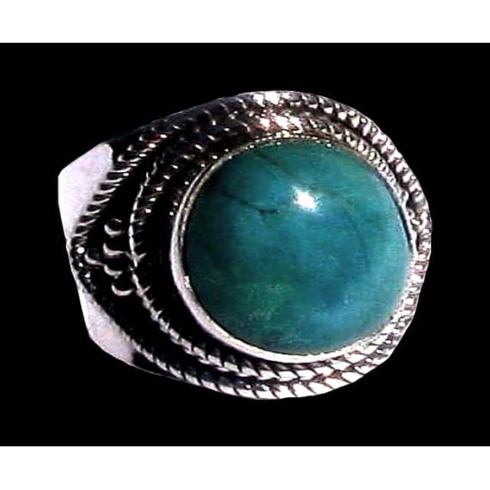 Turquoise - Bague indienne argent Turquoise - Bijoux Inde,Bagues hommes avec Pierre