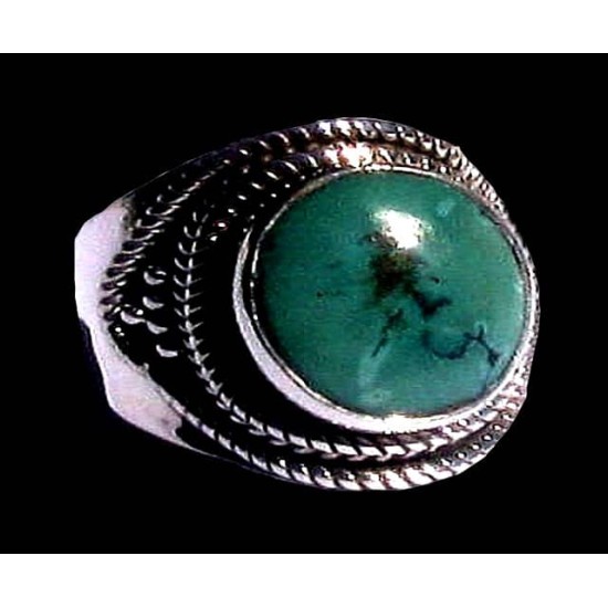 Turquoise - Bague indienne argent Turquoise - Bijoux Inde,Bagues hommes avec Pierre