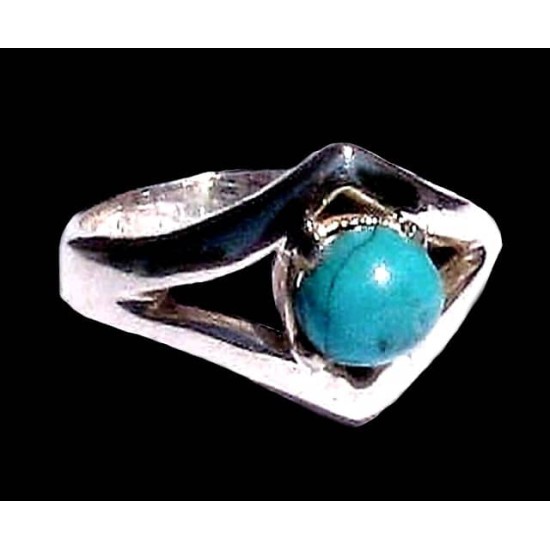 Turquoise - Bague indienne argent Turquoise - Bijoux Inde,Bagues indiennes