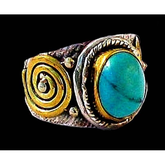 Turquoise - Bague indienne argent Turquoise - Bijoux Inde,Bagues indiennes