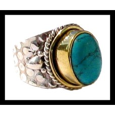 Turquoise - Bague indienne argent Turquoise - Bijoux Inde Turquoise - Bague indienne argent Turquoise - Bijoux Inde
