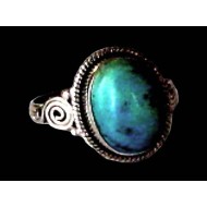 Turquoise - Bague indienne argent Turquoise - Bijoux Inde
