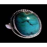 Turquoise - Bague indienne argent Turquoise - Bijoux Inde