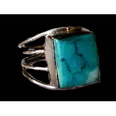 Bijoux Inde - Bague indienne argent Turquoise  Bijoux Inde - Bague indienne argent Turquoise
