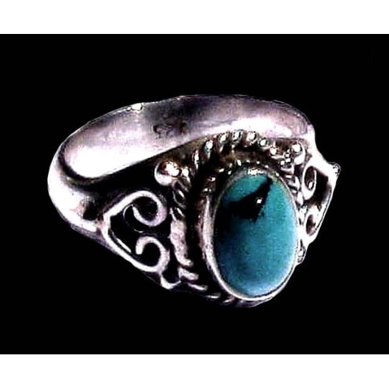 Turquoise - Bague indienne argent Turquoise - Bijoux Inde,Bagues indiennes