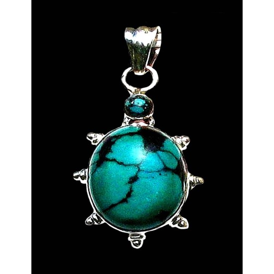 Indin silver jewellery - Indian Turquoise Pendant,Indian Pendants