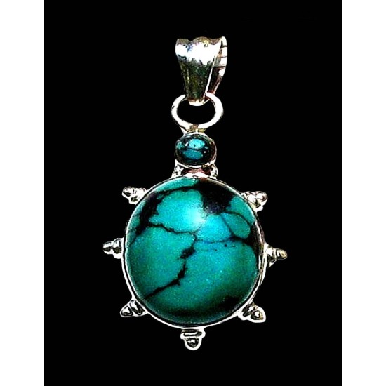 Turquoise - Pendentif indien Turquoise - Bijoux Inde,Pendentifs indiens