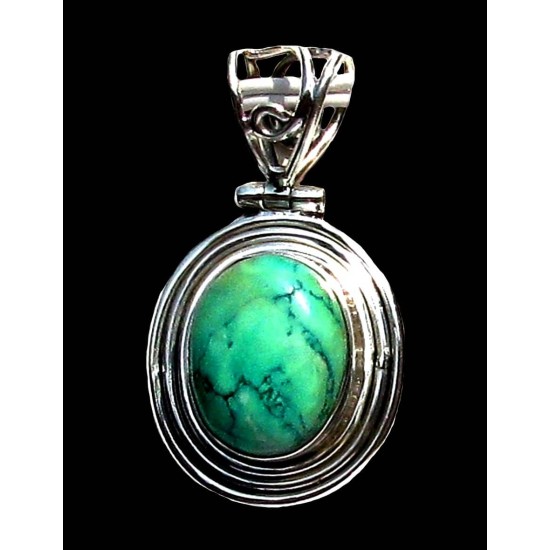 India silver jewellery - Indian Turquoise Pendant,Indian Pendants