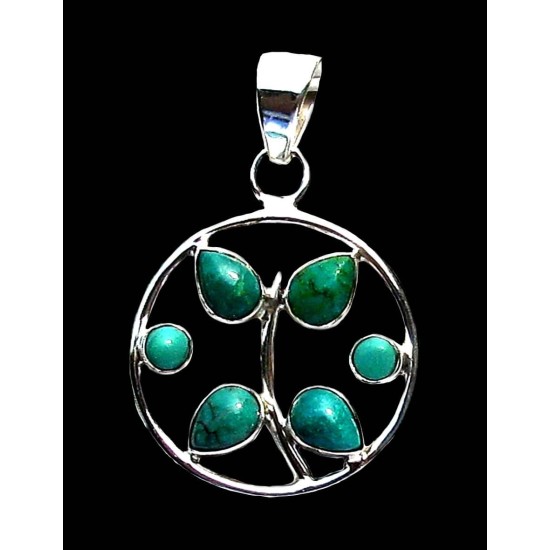 Turquoise - Pendentif indien Turquoise - Bijoux Inde,Pendentifs indiens