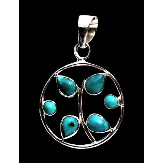 Turquoise - Pendentif indien Turquoise - Bijoux Inde,Pendentifs indiens