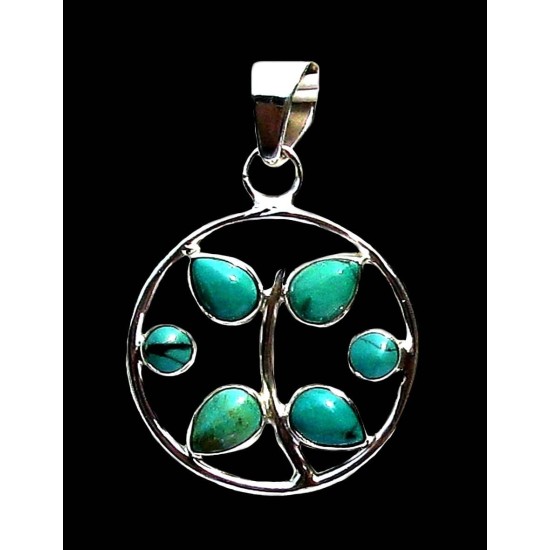 India silver jewellery - Indian Turquoise Pendant,Indian Pendants