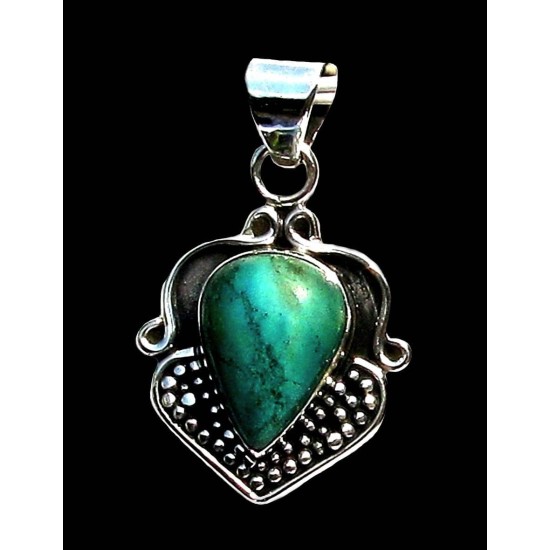 Turquoise - Pendentif indien Turquoise - Bijoux Inde,Pendentifs indiens