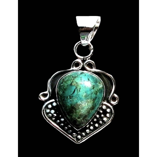 Indian silver jewellery - Indian Turquoise Pendant,Indian Pendants