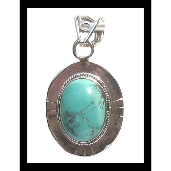 Indian silver jewellery - Indian Turquoise Pendant,Indian Pendants