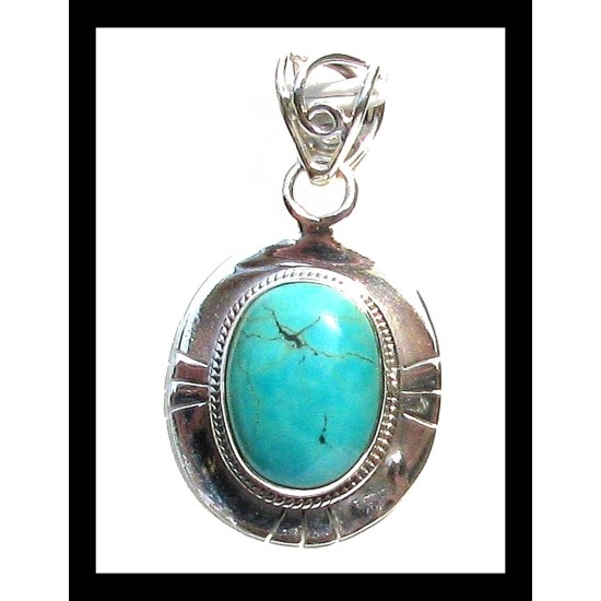 Indian silver jewellery - Indian Turquoise Pendant,Indian Pendants