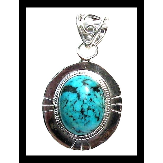 Indian silver jewellery - Indian Turquoise Pendant,Indian Pendants