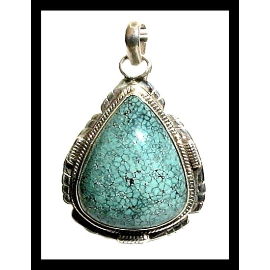 India silver jewellery - Indian Turquoise Pendant,Indian Pendants