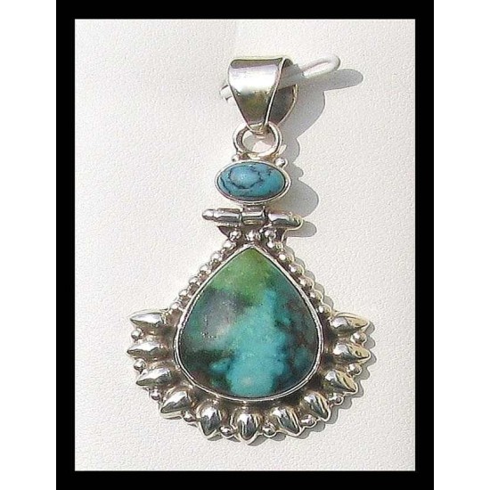 Indian silver jewellery - Indian Turquoise Pendant,Indian Pendants