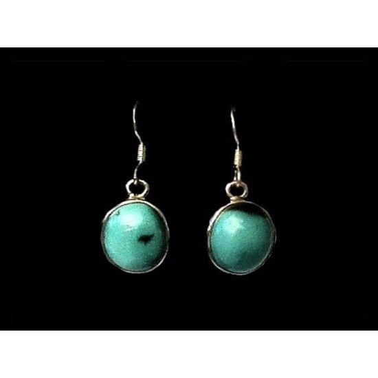 Indian silver jewellery - Indian Turquoise Earrings,Indian Earrings