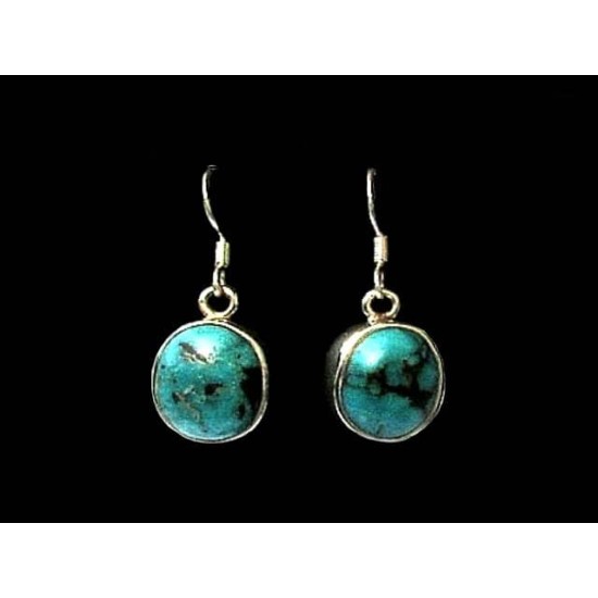 Indian silver jewellery - Indian Turquoise Earrings,Indian Earrings