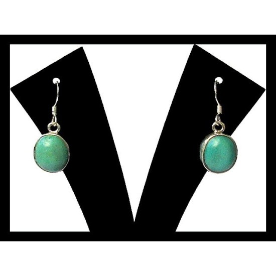 Indian silver jewellery - Indian Turquoise Earrings,Indian Earrings