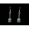 Turquoise-Boucles d'Oreilles indiennes Turquoise-Bijoux Inde