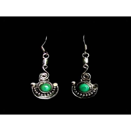 Indian silver jewellery - Indian Turquoise Earrings,Indian Earrings