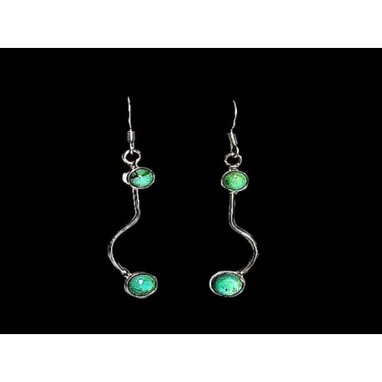 Indian silver jewellery - Indian Turquoise Earrings,Indian Earrings