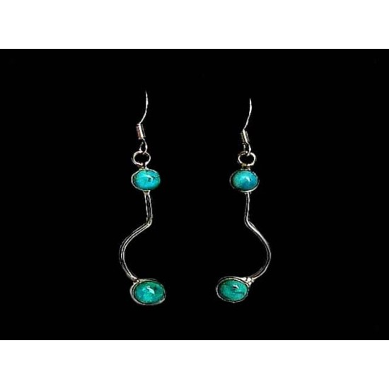 Turquoise - Boucles d Oreilles indiennes Turquoise - Bijoux Inde,Boucles d Oreilles indiennes