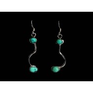 Turquoise - Boucles d'Oreilles indiennes Turquoise - Bijoux Inde